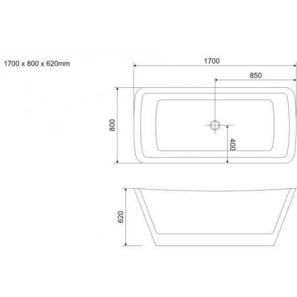 Badekar Hermosa - 170 cm