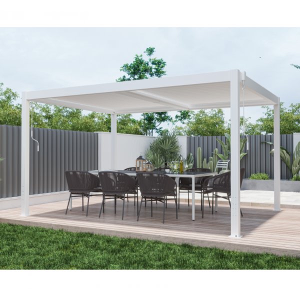 Pergola | pningsbart spaltetak | 4x3 | Hvit