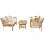 Bambus utend�rs loungegruppe Sofa, 2 lenestoler og bord i naturmateriale