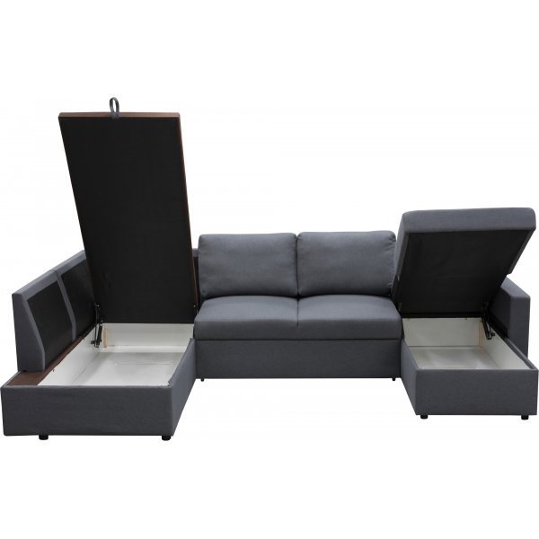 Sovesofa U-modell m�rkegr� - T�rn�