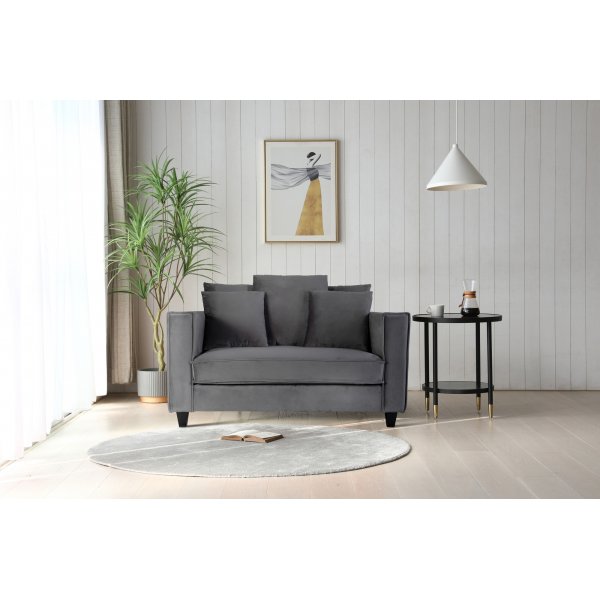 Stor lenestol i m�rkegr� fl�yel - 138 cm bred