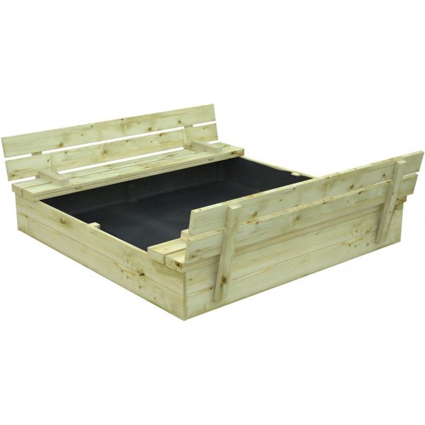 Sandkasse Sandy 12 med lokk - Gr�nn dyptimpregnert