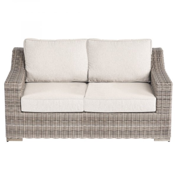 Hagesofa Natur 2-seter kunstrotting