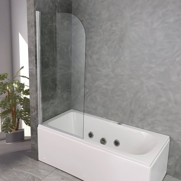 Badekarvegg Novelle - Avrundede hjørner | Krom Badekarvegg Novelle - Avrundede hjørner | Krom