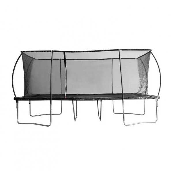 Rektangulær trampoline med sikkerhetsnett - svart + Stige til trampoline Rektangulær trampoline med sikkerhetsnett - svart + Stige til trampoline