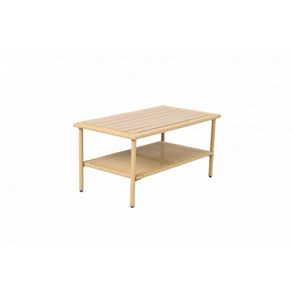 Balkongsett 2-seters sofa med bord + Kompakt loungesett for balkong + Beige