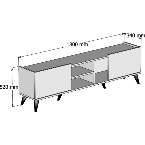 Elegant TV-stativ 180 cm - Valnøtt/svart Elegant TV-stativ 180 cm - Valnøtt/svart