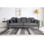 Sofa 250 cm bred m�rkegr� fl�yel 114 cm dyp