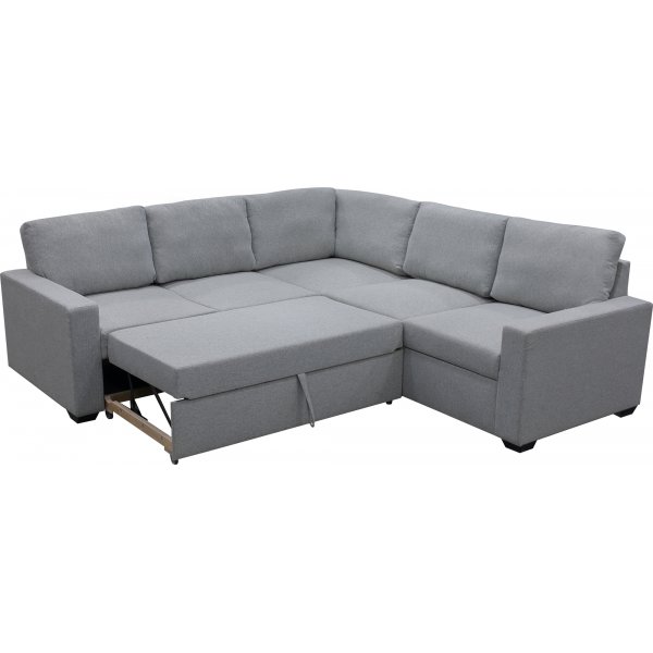 Hjørnesofa Belissa med sengefunksjon og oppbevaring - 235x235 cm - mørkegrå Hjørnesofa Belissa med sengefunksjon og oppbevaring - 235x235 cm - mørkegrå