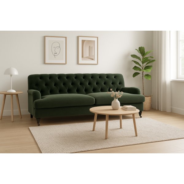 Sofa 215 cm i mørkegrønt trekk - Howard Barkley Sofa 215 cm i mørkegrønt trekk - Howard Barkley