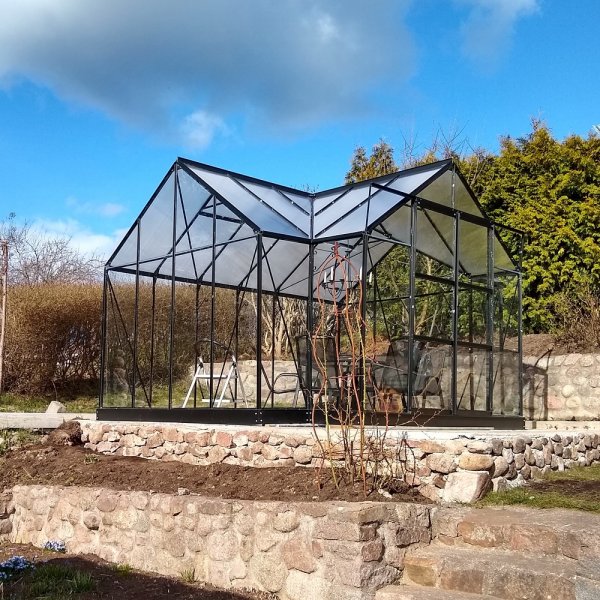 Drivhus Triton med herdet glass - 10,2 m² + Drivhusrengjøring Drivhus Triton med herdet glass - 10,2 m² + Drivhusrengjøring