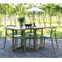Spisegruppe Salt teak: Klaffbord i teak inkl. 4 stk. Nordan stoler