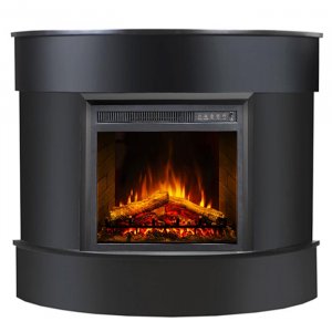 Elektrisk peis Willburn oval dekorativ peis - Sort - pakke 2