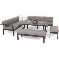 Hjørnesofa Galapagos med bord + 2 benker - Taupe/mørkegrå Hjørnesofa Galapagos med bord + 2 benker - Taupe/mørkegrå