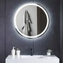 Rundt baderomsspeil 80 cm | LED-belysning, antidugg og dimmer