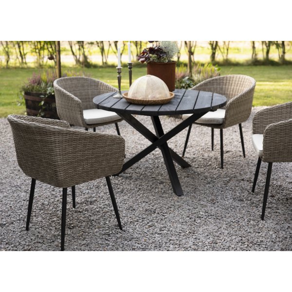 Scottsdale rundt utebord Ø112 cm - Svartbeiset furu Scottsdale rundt utebord Ø112 cm - Svartbeiset furu