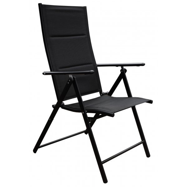 Utendrs spisegruppe - Las Vegas og Asta | Sort aluminium | Stoler med 6 posisjoner