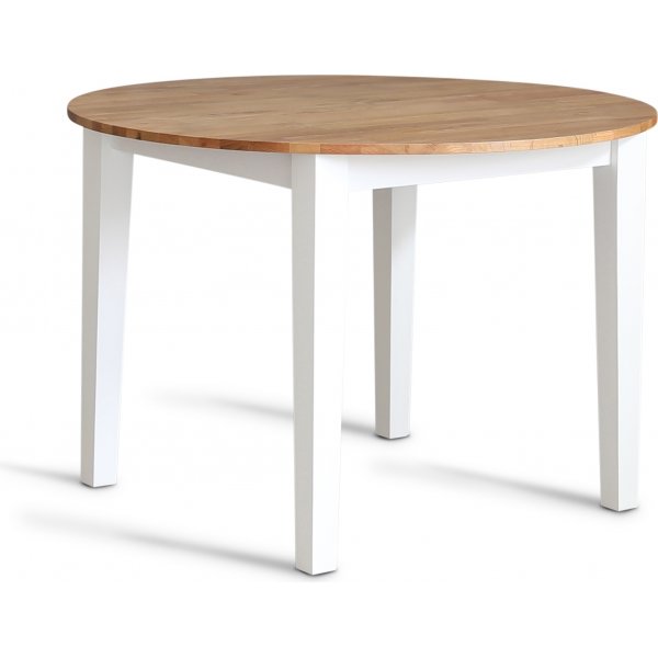 Spisebord Dal�n rundt �110 cm - hvit og oljet eik