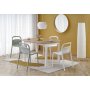 Rundt uttrekkbart spisebord eik/hvit 102-142 cm - Berivan