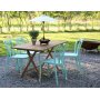 Spisegruppe Salt teak: Klaffbord i teak inkl. 4 stk. Bally stabelbare stoler