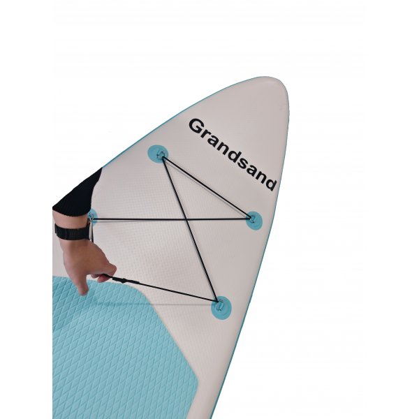 SUP-padlebrett 320 cm svart/bl� | Oppbl�sbart st�-opp-padlebrett med tilbeh�r