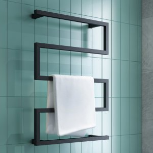 Elektrisk håndkletørker 60 × 80 × 12 cm | Matt svart Elektrisk håndkletørker 60 × 80 × 12 cm | Matt svart