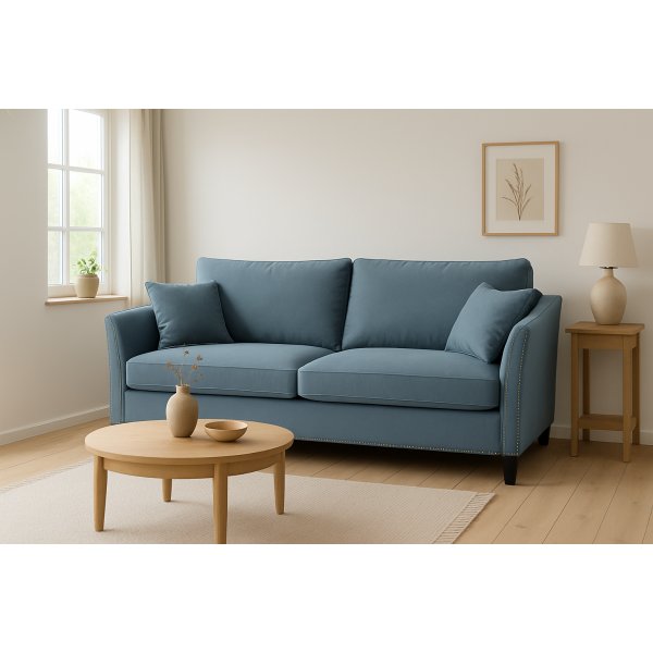 Sofa Liberty 2,5-seter med nagler - Bl�gr�nn