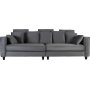 Sofa 250 cm bred mørkegrå fløyel 114 cm dyp Sofa 250 cm bred mørkegrå fløyel 114 cm dyp