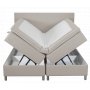 1 Seng med oppbevaring beige boksseng 180x200 cm
