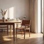 1 Lenestol Skinn Cognac/Teak - Porto Stor