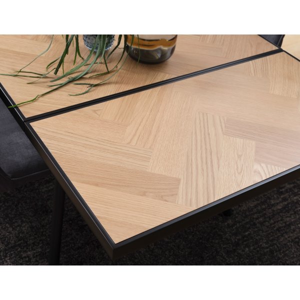 Fiskebein tilleggsbrett 45 x 90 cm - Sort / Eik