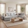 1 U-sofa Solna XL med oppbevaring - 367 cm - lys grå