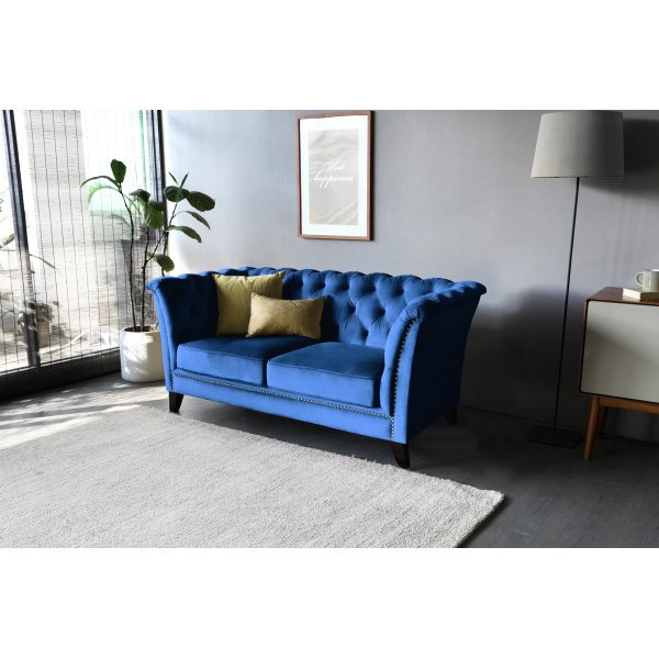 Sofa 2-seter Chesterfield blå - Milton Sofa 2-seter Chesterfield blå - Milton