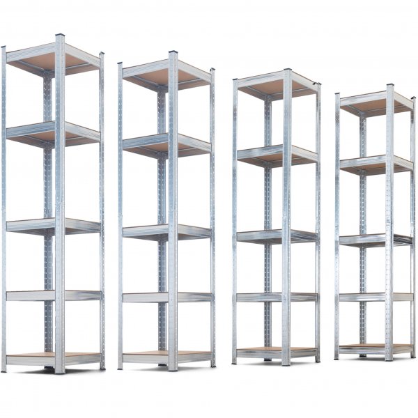 Fire oppbevaringshyller i galvanisert stål - 40x40x180 cm Fire oppbevaringshyller i galvanisert stål - 40x40x180 cm