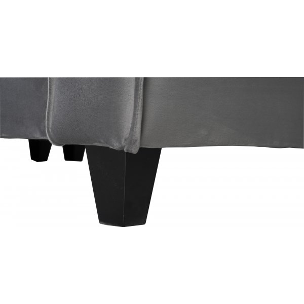 Sofa 250 cm bred m�rkegr� fl�yel 114 cm dyp