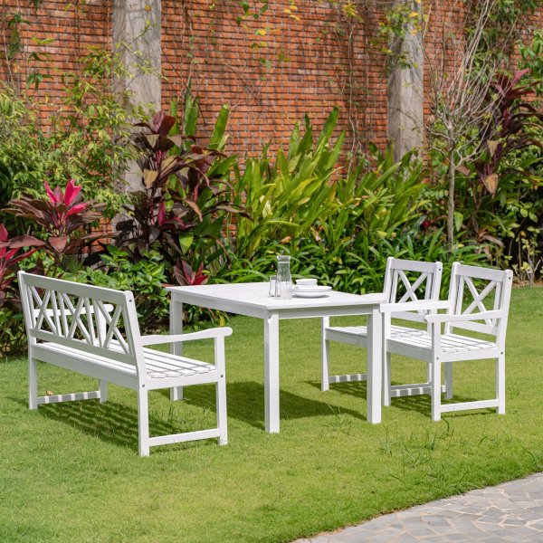 Utendrs lenestol i hvitt tre