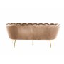 Sofa 3-seter i m�rk beige fl�yel/messing - Kingsley