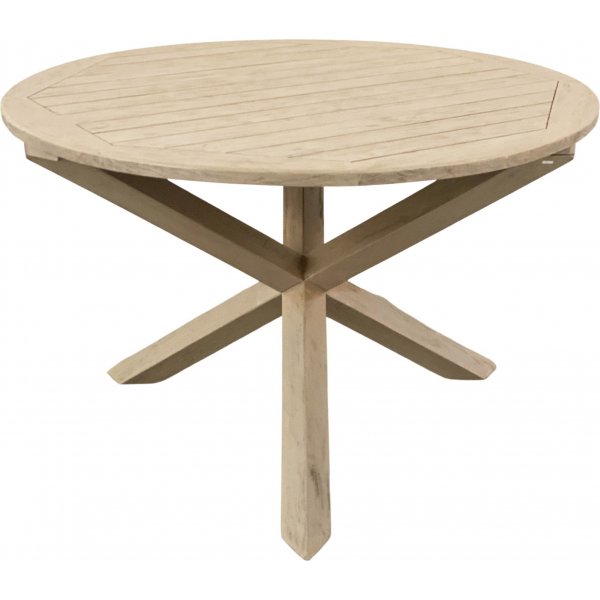Salt rundt spisebord i gr teak - 120 cm diameter