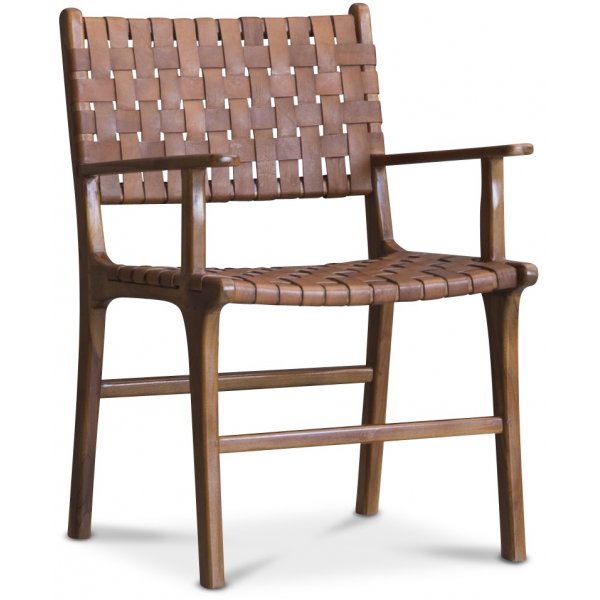 Lenestol Skinn Cognac/Teak - Porto Stor Lenestol Skinn Cognac/Teak - Porto Stor
