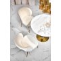 Spisebord rundt �90 cm - Marmorert glass/gull