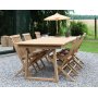 Salt uteservering spisebord 240x100 cm med 6 spisestoler - Teak