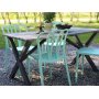 Spisegruppe Scottsdale: 150 cm grtt trebord inkludert 4 stk. stablebare Bally-stoler