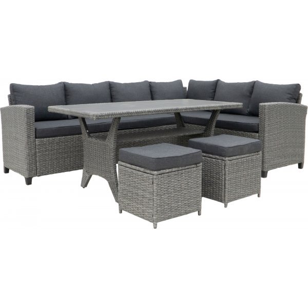 Tor utend�rs sofasett - Gr� syntetisk rotting | Hj�rnesofa