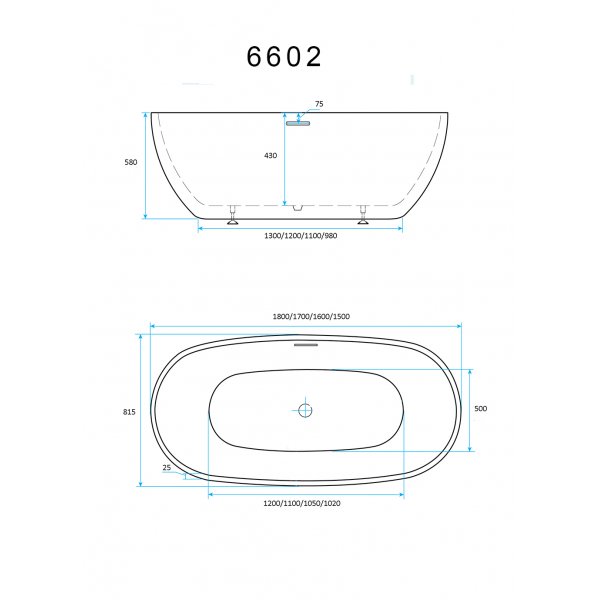 Asia badekar - 150/180 cm