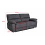 2-seters lenestolsofa ekstra bred i gr�tt - 197 cm