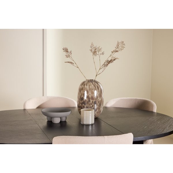 Spisebord Strada med 6 Astoria stoler - Beige/svart Spisebord Strada med 6 Astoria stoler - Beige/svart