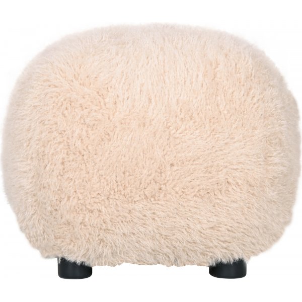 Fluffy puff i beige furry stoff Fluffy puff i beige furry stoff