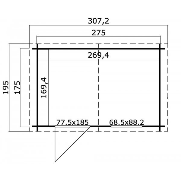 Oppbevaringsbod Abel A - 4,8 m² Oppbevaringsbod Abel A - 4,8 m²