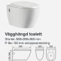 Vegghengt toalett Solin - Hvit