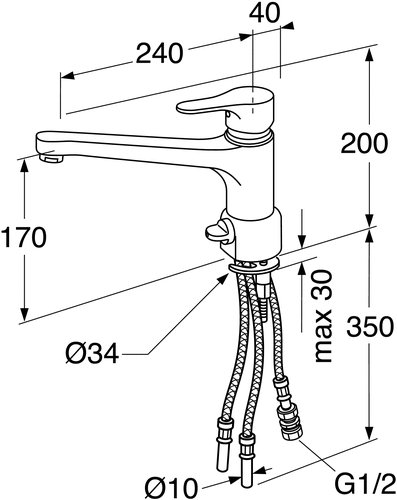 Gustavsberg Nautic kj�kkenbatteri med avstengning